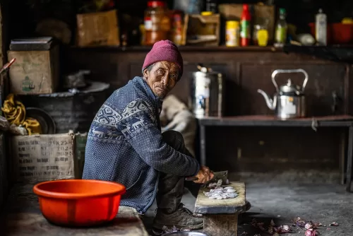 Cook at Phuktal Monastery, Ladakh, India