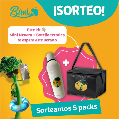 Kit compuesto por 1 mini nevera portátil + 1 botella isotérmica
