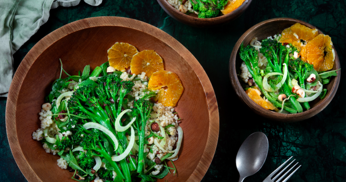 Warmer Wintersalat mit Bimi® Brokkoli, Fenchel und Orange