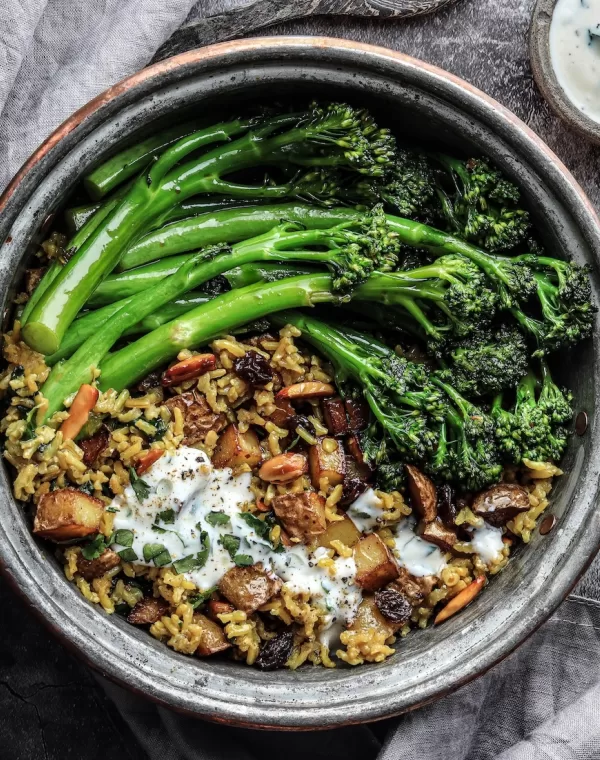 Ρύζι basmati ολικής αλέσεως και αμύγδαλα με καραμελωμένο μπρόκολο Bimi®