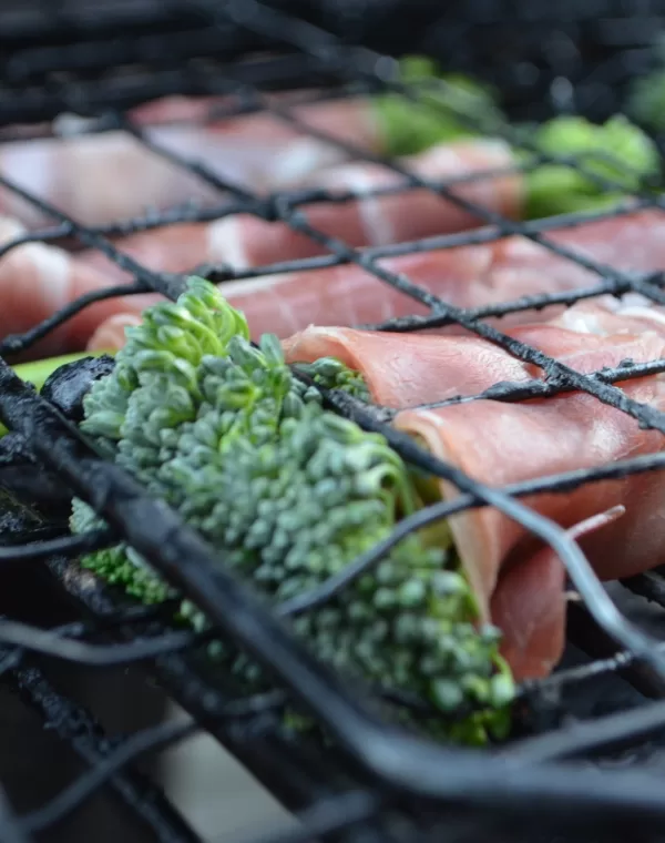 Bbq tenderstem parma ham and dippy eggs