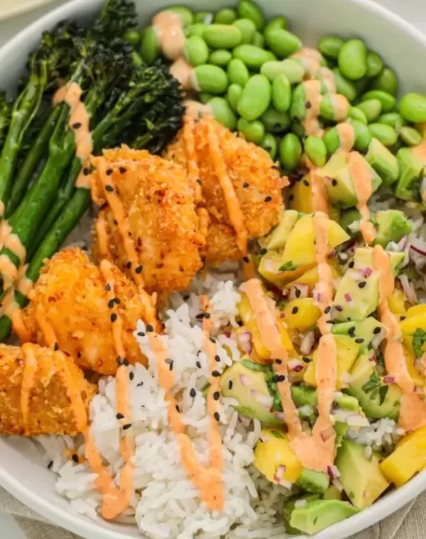 Bowl med krispig lax och Bimi® broccoli