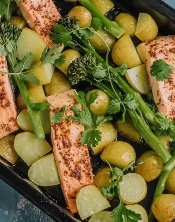 Laxplåt med Bimi® broccoli och potatis