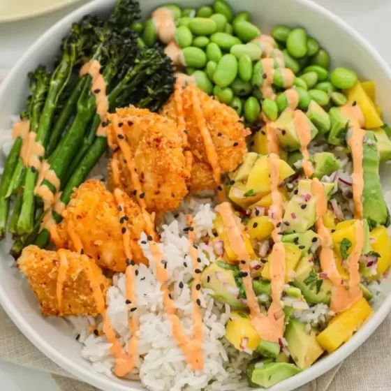 Bowl med krispig lax och Bimi® broccoli